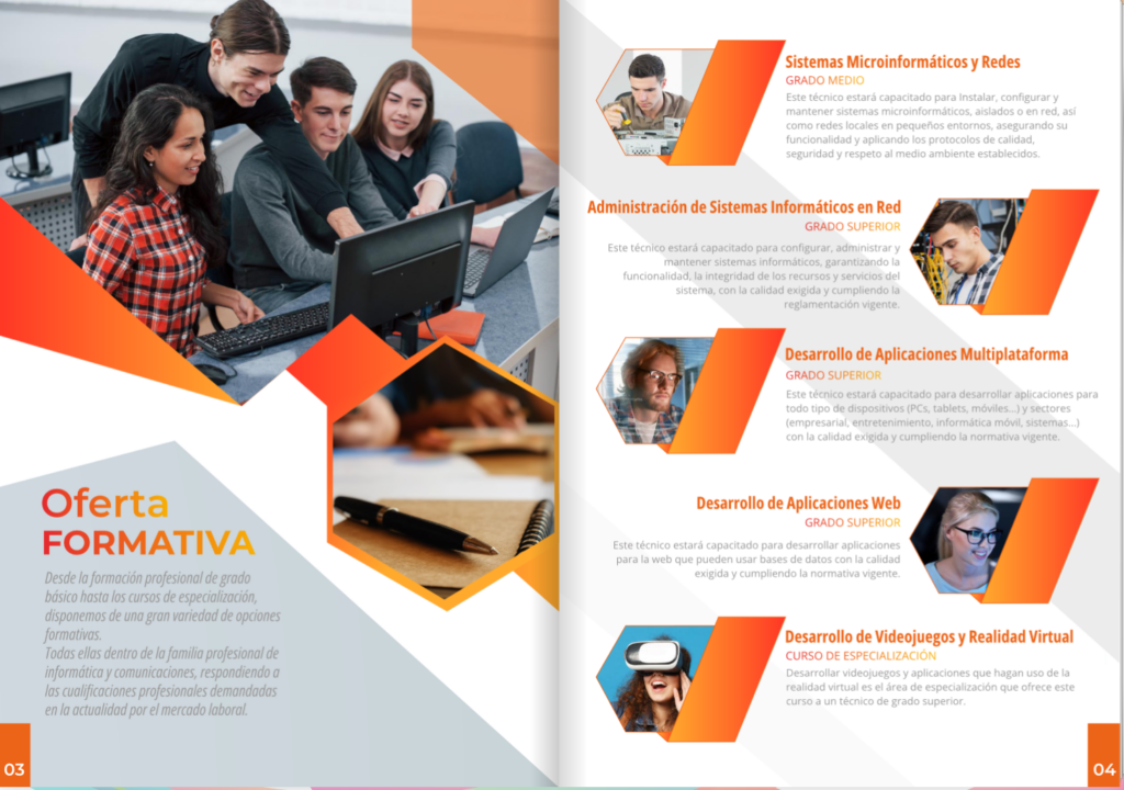Portada Dossier Informativo sobre Oferta Formativa Dossier informativo sobre la oferta formativa del IES Fuengirola nº 1 en Informática