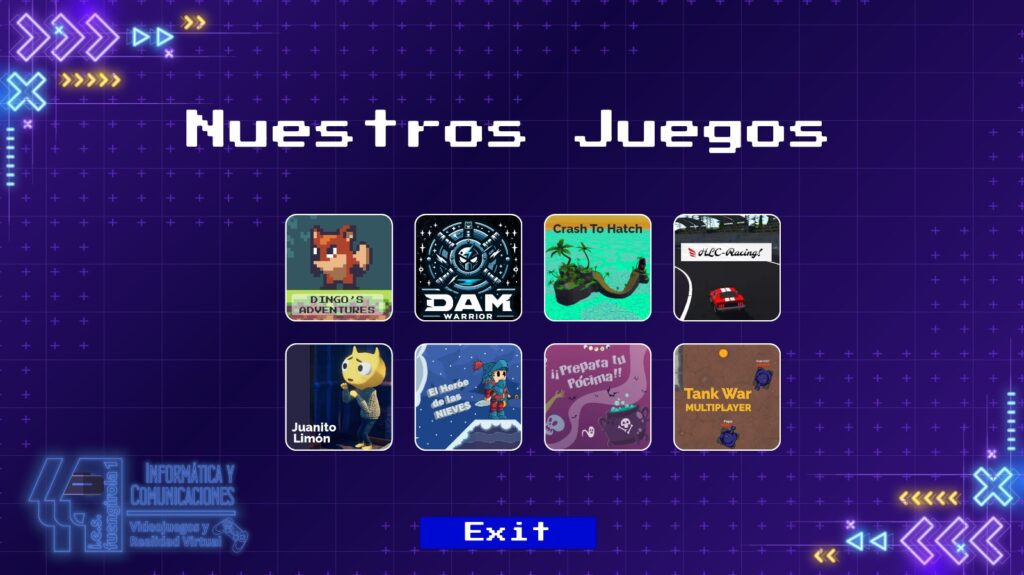 Indie Game Show 2025 - Captura del la pantalla principal para acceder a los juesgos PC